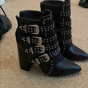 Black Rhinestoned Booties